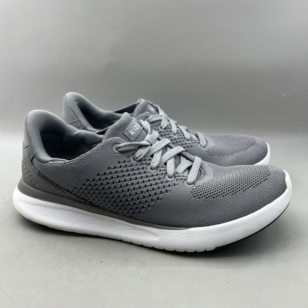 Kizik Lima Slip On Walking Shoes Women Size 8 Gray Knit Comfort Cushion Sneakers